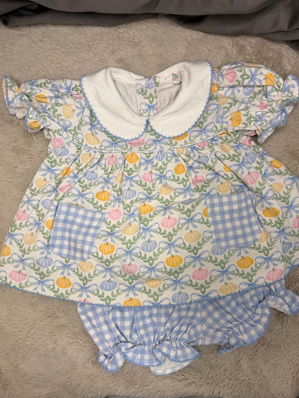 12m pumpkin blue now trellis playground pocket set